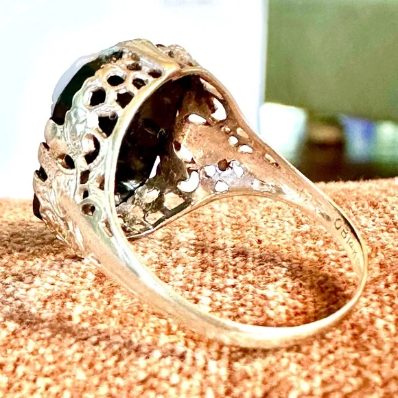 Titanic-Connection 14K White Gold Ostby Barton Intaglio Ring Size 6.5 - Picture 13 of 15